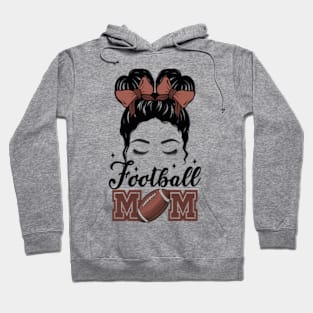 Bleached Leopard Football Mom Life Game Day Messy Bun Hoodie